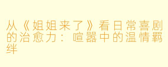 从《姐姐来了》看日常喜剧的治愈力:喧嚣中的温情羁绊