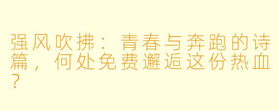 强风吹拂：青春与奔跑的诗篇，何处免费邂逅这份热血？