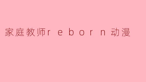家庭教师reborn动漫