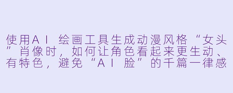 使用AI绘画工具生成动漫风格“女头”肖像时，如何让角色看起来更生动、有特色，避免“AI脸”的千篇一律感？-女头动漫ai绘画
