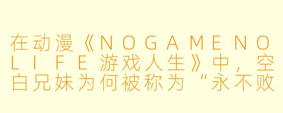 在动漫《NOGAMENOLIFE游戏人生》中，空白兄妹为何被称为“永不败北”的传说？