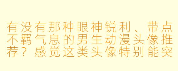 有没有那种眼神锐利、带点不羁气息的男生动漫头像推荐？感觉这类头像特别能突出帅气感。