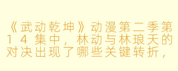《武动乾坤》动漫第二季第14集中，林动与林琅天的对决出现了哪些关键转折，这场战斗对后续剧情有何重要影响？