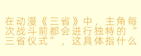 在动漫《三省》中，主角每次战斗前都会进行独特的“三省仪式”，这具体指什么？