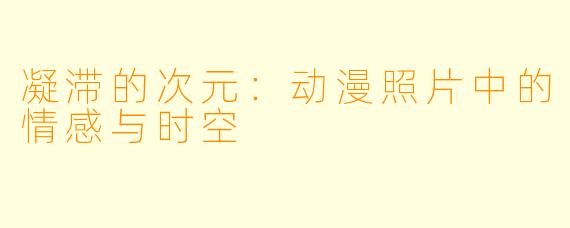 凝滞的次元：动漫照片中的情感与时空