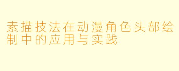 素描技法在动漫角色头部绘制中的应用与实践