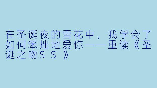 在圣诞夜的雪花中，我学会了如何笨拙地爱你——重读《圣诞之吻SS》