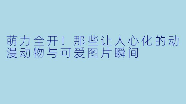萌力全开！那些让人心化的动漫动物与可爱图片瞬间