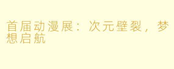 首届动漫展：次元壁裂，梦想启航
