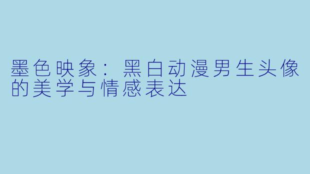 墨色映象:黑白动漫男生头像的美学与情感表达