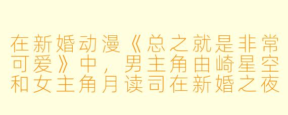 在新婚动漫《总之就是非常可爱》中，男主角由崎星空和女主角月读司在新婚之夜一起做了哪件充满仪式感又温馨的事？