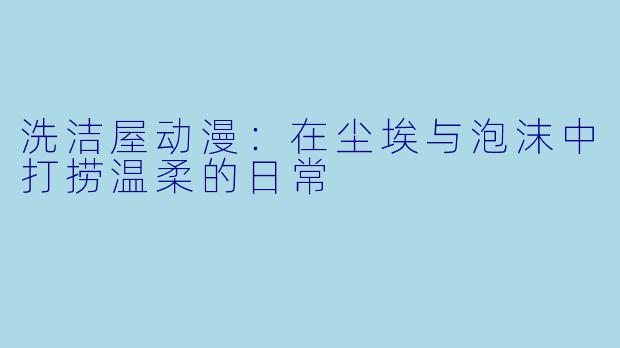 洗洁屋动漫：在尘埃与泡沫中打捞温柔的日常