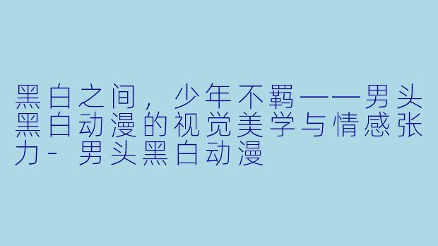 黑白之间，少年不羁——男头黑白动漫的视觉美学与情感张力