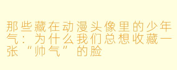 那些藏在动漫头像里的少年气:为什么我们总想收藏一张“帅气”的脸