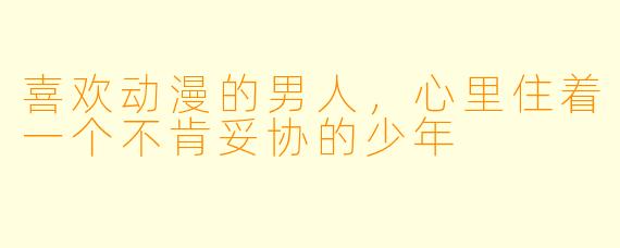 喜欢动漫的男人，心里住着一个不肯妥协的少年
