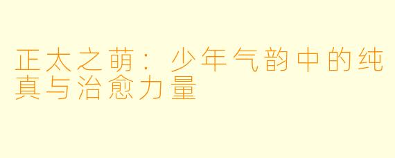 正太之萌：少年气韵中的纯真与治愈力量