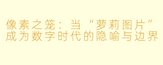 像素之笼:当“萝莉图片”成为数字时代的隐喻与边界