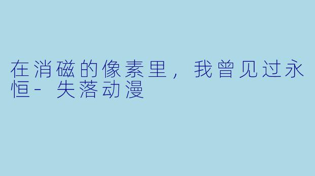 在消磁的像素里，我曾见过永恒-失落动漫