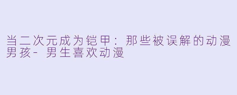 当二次元成为铠甲:那些被误解的动漫男孩-男生喜欢动漫