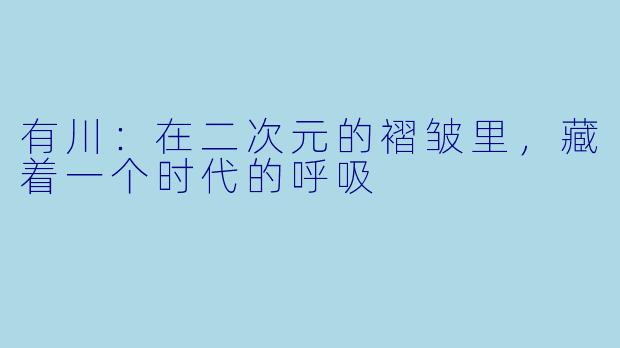 有川：在二次元的褶皱里，藏着一个时代的呼吸