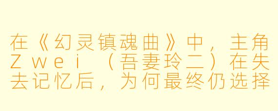 在《幻灵镇魂曲》中,主角Zwei(吾妻玲二)在失去记忆后,为何最终仍选择回到Ein(艾伦)身边,并继续作为杀手活下去?