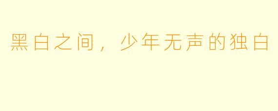 黑白之间,少年无声的独白