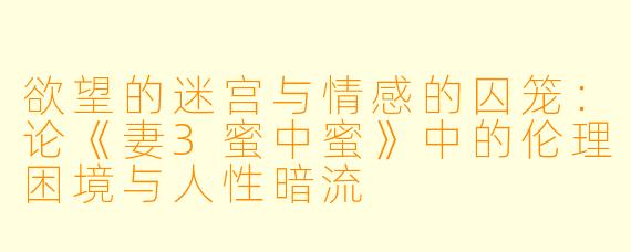 欲望的迷宫与情感的囚笼：论《妻3蜜中蜜》中的伦理困境与人性暗流