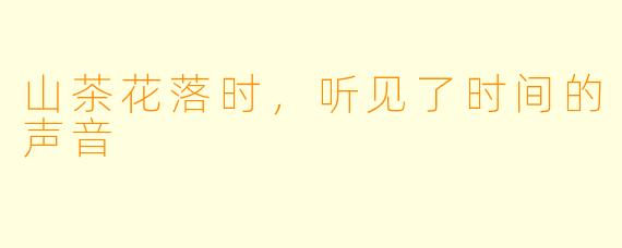 山茶花落时，听见了时间的声音
