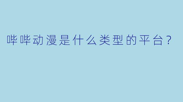 哔哔动漫是什么类型的平台？