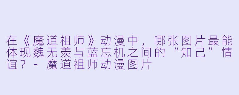 在《魔道祖师》动漫中，哪张图片最能体现魏无羡与蓝忘机之间的“知己”情谊？