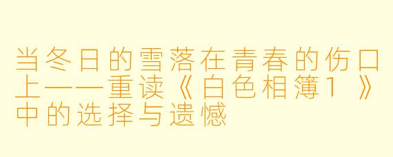 当冬日的雪落在青春的伤口上——重读《白色相簿1》中的选择与遗憾