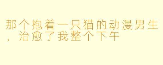 那个抱着一只猫的动漫男生，治愈了我整个下午