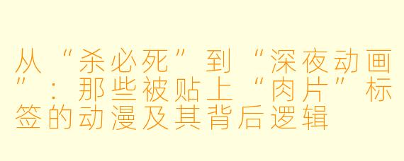 从“杀必死”到“深夜动画”：那些被贴上“肉片”标签的动漫及其背后逻辑