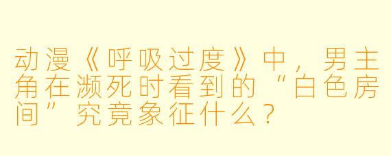 动漫《呼吸过度》中，男主角在濒死时看到的“白色房间”究竟象征什么？
