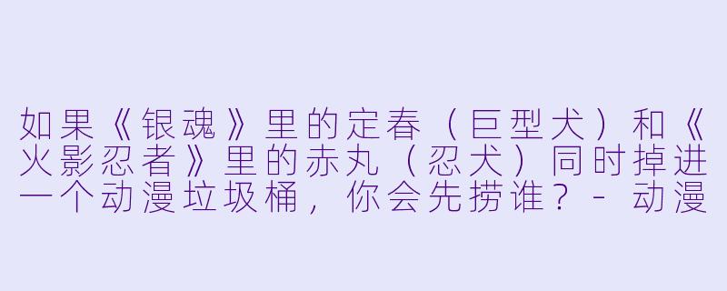 如果《银魂》里的定春（巨型犬）和《火影忍者》里的赤丸（忍犬）同时掉进一个动漫垃圾桶，你会先捞谁？
